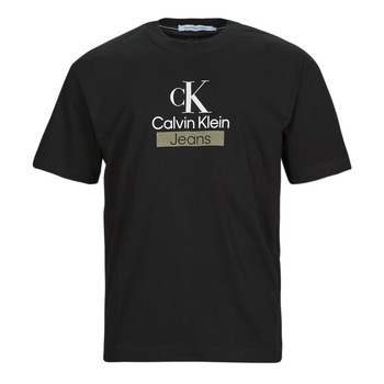 tekstylia Męskie T-shirty z krótkim rękawem Calvin Klein Jeans STACKED ARCHIVAL TEE Czarny