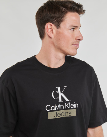 Calvin Klein Jeans STACKED ARCHIVAL TEE Czarny