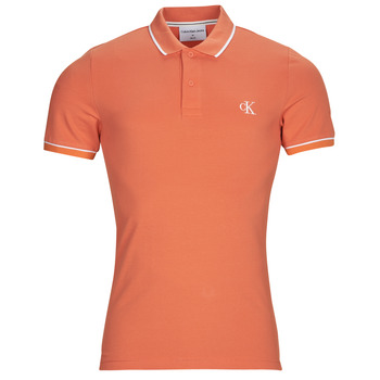 tekstylia Męskie Koszulki polo z krótkim rękawem Calvin Klein Jeans TIPPING SLIM POLO Pomarańczowy
