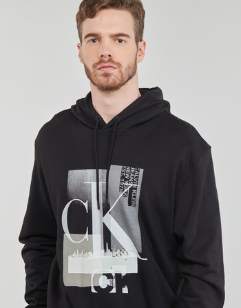 Calvin Klein Jeans CONNECTED LAYER LANDSCAPE HOODIE Czarny
