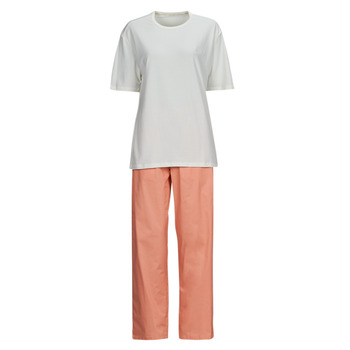 tekstylia Damskie Piżama / koszula nocna Calvin Klein Jeans SLEEP SET Beżowy / Różowy