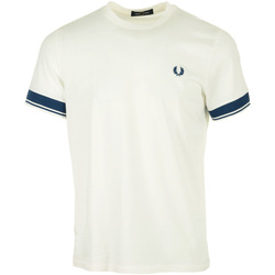 tekstylia Męskie T-shirty z krótkim rękawem Fred Perry Contrast Cuff T-Shirt Biały