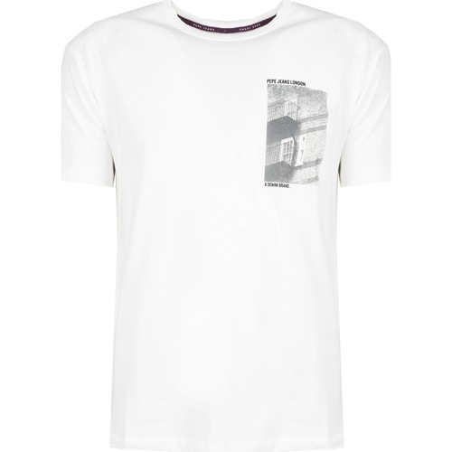 tekstylia Męskie T-shirty z krótkim rękawem Pepe jeans PM508495 | Shye Biały
