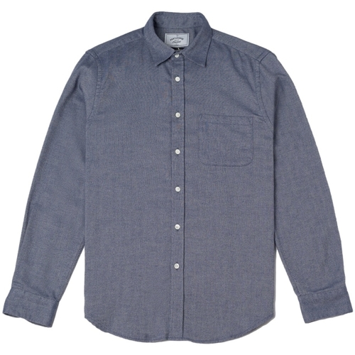 tekstylia Męskie Koszule z długim rękawem Portuguese Flannel Espiga Shirt - Blue Niebieski