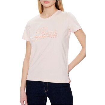 tekstylia Damskie T-shirty i Koszulki polo Guess W3GI36 I3Z14 Różowy