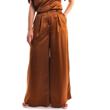 tekstylia Damskie Spodnie z lejącej tkaniny / Alladynki Manila Grace P315PU Brązowy