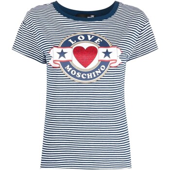 tekstylia Damskie T-shirty z krótkim rękawem Love Moschino W4F303NE2426 Biały