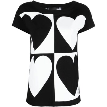 tekstylia Damskie T-shirty z krótkim rękawem Love Moschino W4F303JE1951 Czarny