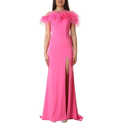 tekstylia Damskie Sukienki długie Impero Couture KD2107 Różowy
