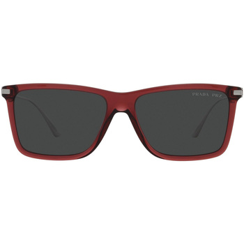 Zegarki & Biżuteria  okulary przeciwsłoneczne Prada Occhiali da Sole  PR01ZS 11G08G Polarizzato Czerwony