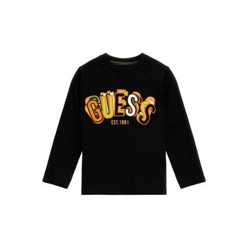 tekstylia Chłopiec T-shirty z długim rękawem Guess N3BI17 Czarny