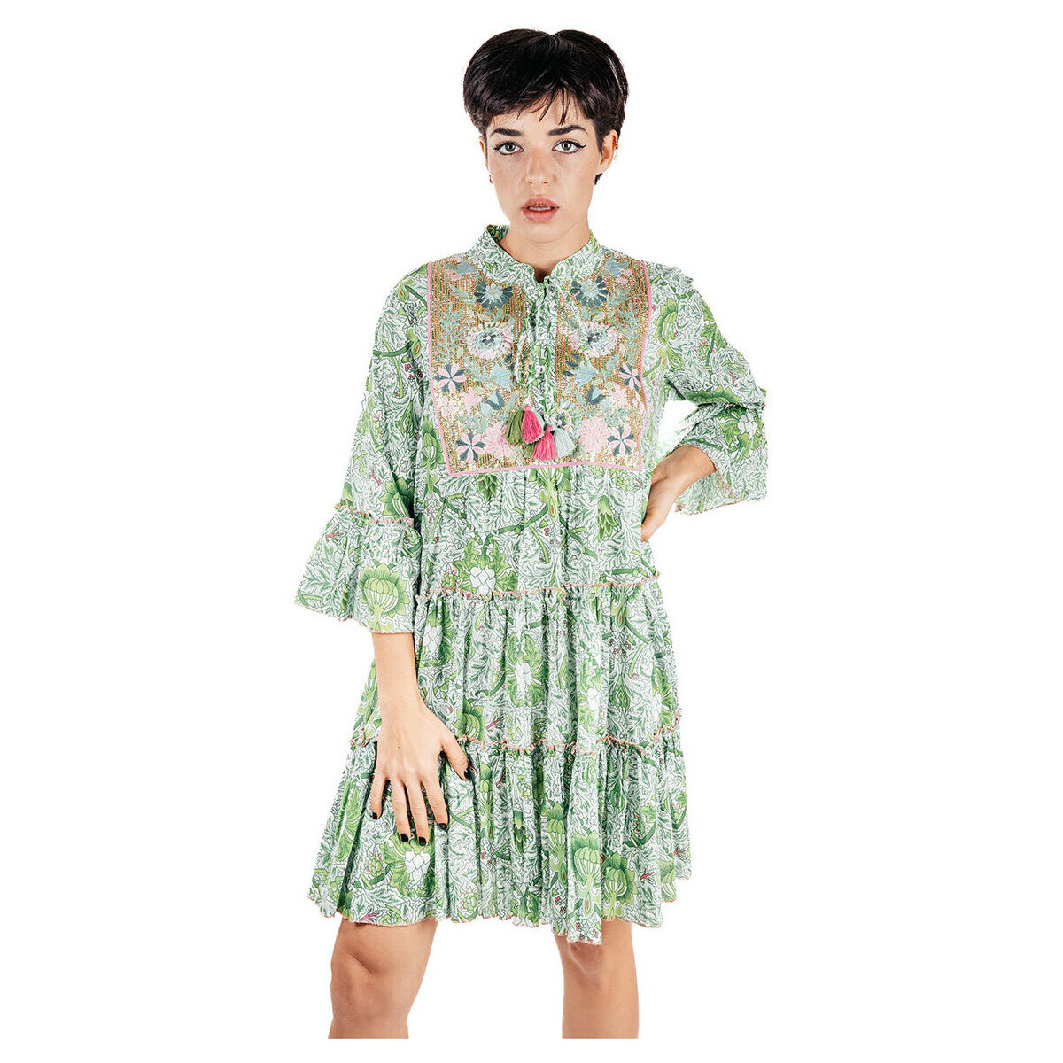 tekstylia Damskie Sukienki krótkie Isla Bonita By Sigris Krótka Sukienka Zielony