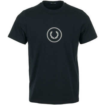 tekstylia Męskie T-shirty z krótkim rękawem Fred Perry Circle Branding T-Shirt Niebieski