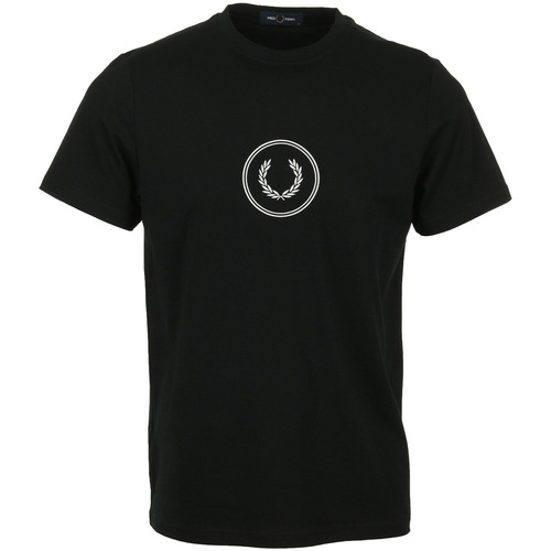 tekstylia Męskie T-shirty z krótkim rękawem Fred Perry Circle Branding T-Shirt Czarny