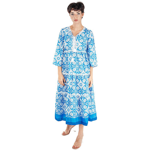 tekstylia Damskie Sukienki długie Isla Bonita By Sigris Długa Sukienka Midi Niebieski