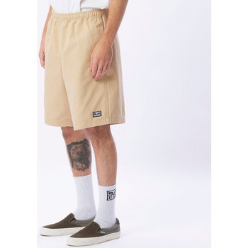 Obey Easy relaxed twill short Beżowy