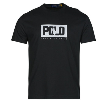 tekstylia Męskie T-shirty z krótkim rękawem Polo Ralph Lauren T-SHIRT AJUSTE EN COTON LOGO POLO RALPH LAUREN Czarny / Czarny