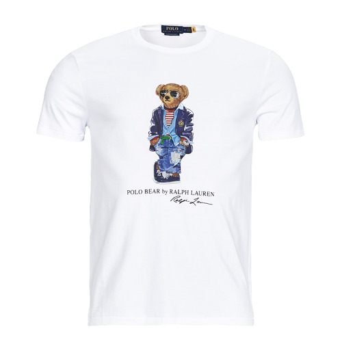 tekstylia Męskie T-shirty z krótkim rękawem Polo Ralph Lauren T-SHIRT AJUSTE EN COTON REGATTA BEAR Biały