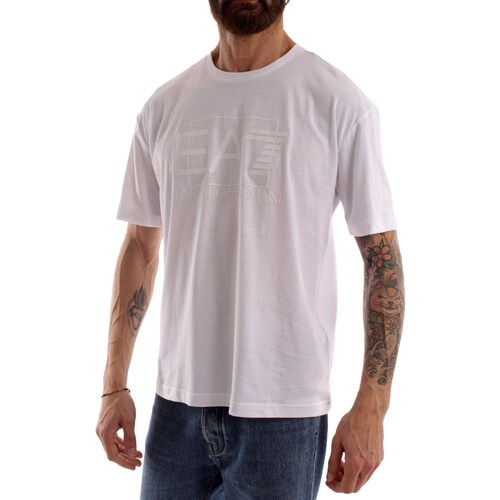 tekstylia Męskie T-shirty z krótkim rękawem Emporio Armani EA7 3RPT09 Biały