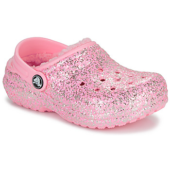 Buty Dziewczynka Chodaki Crocs Classic Lined Glitter Clog K Różowy