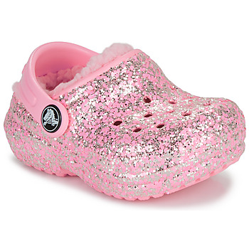 Buty Dziewczynka Chodaki Crocs Classic Lined Glitter Clog T Różowy