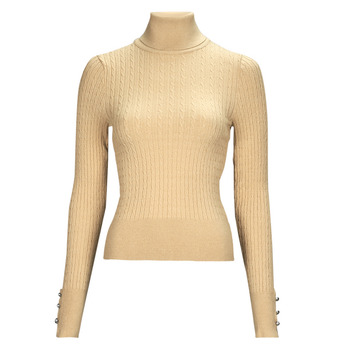 tekstylia Damskie Swetry Only ONLLORELAI LS CABLE ROLLNECK KNT Beżowy
