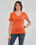tekstylia Damskie T-shirty z krótkim rękawem Only ONLKITA S/S V-NECK HEART TOP BOX CS JRS Pomarańczowy