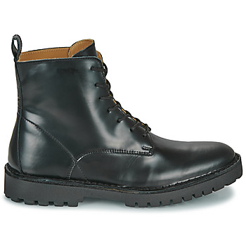 Selected SLHRICKY LEATHER LACE-UP BOOT Czarny