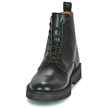 Selected SLHRICKY LEATHER LACE-UP BOOT Czarny