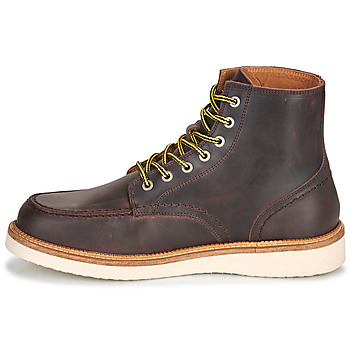 Selected SLHTEO NEW LEATHER MOC-TOE BOOT Brązowy