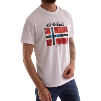 tekstylia Męskie T-shirty z krótkim rękawem Napapijri NP0A4H22 Biały