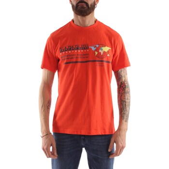 tekstylia Męskie T-shirty z krótkim rękawem Napapijri NP0A4H2D Pomarańczowy