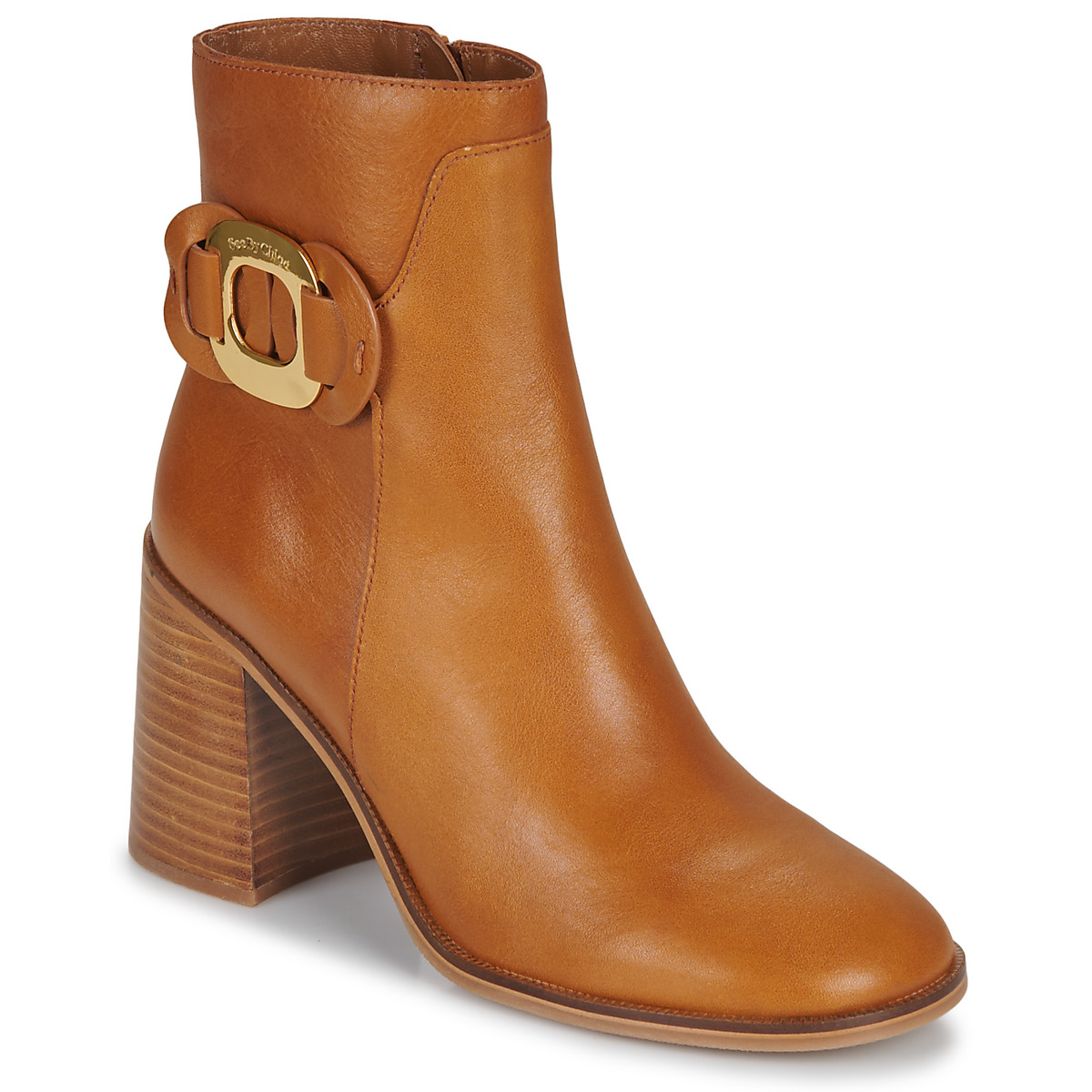 Buty Damskie Botki See by Chloé CHANY ANKLE BOOT Camel