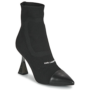 Buty Damskie Botki Karl Lagerfeld DEBUT Mix Knit Ankle Boot Czarny