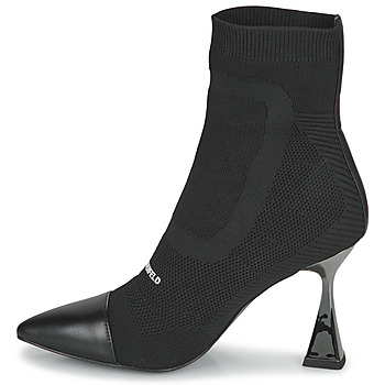 Karl Lagerfeld DEBUT Mix Knit Ankle Boot Czarny