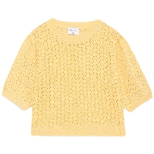tekstylia Damskie Swetry Compania Fantastica COMPAÑIA FANTÁSTICA Top 70003 - Yellow Żółty