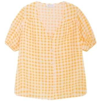 tekstylia Damskie Topy / Bluzki Compania Fantastica COMPAÑIA FANTÁSTICA Shirt 11053 - Golden Vichy Żółty