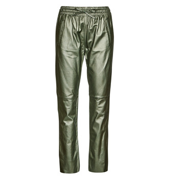 tekstylia Damskie Spodnie z lejącej tkaniny / Alladynki Oakwood GIFT METAL Zielony / Metal