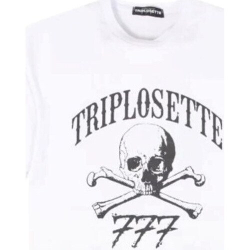 tekstylia Męskie T-shirty z krótkim rękawem Triplosette 777 TRSM447 Biały