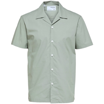 tekstylia Męskie Koszule z długim rękawem Selected Regmeo - Seagrass Zielony