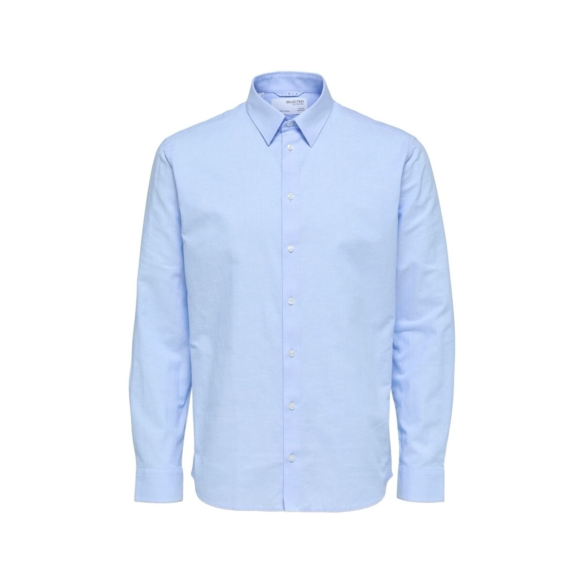 tekstylia Męskie Koszule z długim rękawem Selected Regnew-Linen - Cashmere Blue Niebieski