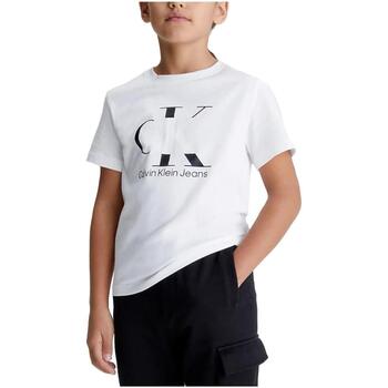 tekstylia Chłopiec T-shirty z krótkim rękawem Calvin Klein Jeans  Biały