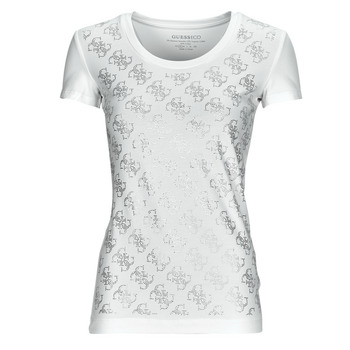 tekstylia Damskie T-shirty z krótkim rękawem Guess SS VN 4G ALLOVER TEE Biały