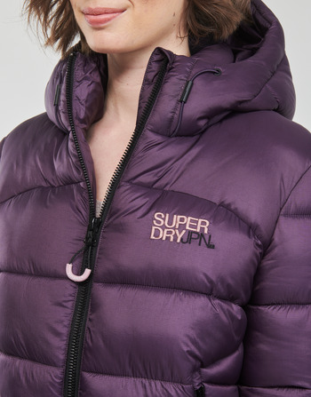 Superdry SPORTS PUFFER BOMBER JACKET Fioletowy
