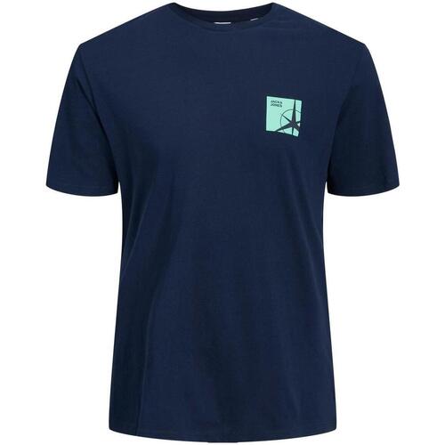 tekstylia Męskie T-shirty z krótkim rękawem Jack & Jones  Niebieski