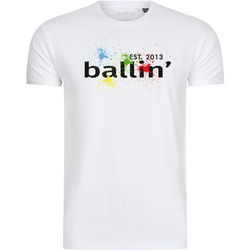 tekstylia Męskie T-shirty z krótkim rękawem Ballin Est. 2013 Paint Splatter Tee Biały