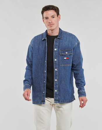 tekstylia Męskie Koszule z długim rękawem Tommy Jeans TJM CLASSIC DENIM OVERSHIRT Niebieski