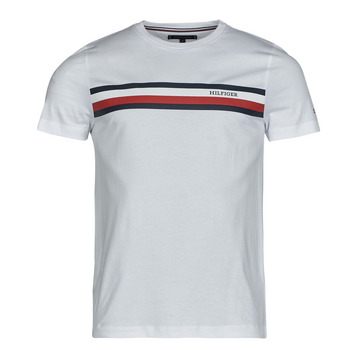 tekstylia Męskie T-shirty z krótkim rękawem Tommy Hilfiger RWB MONOTYPE CHEST STRIPE TEE Biały