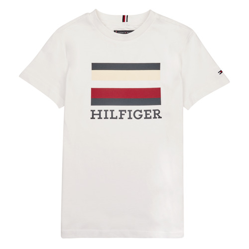 tekstylia Chłopiec T-shirty z krótkim rękawem Tommy Hilfiger TH LOGO TEE S/S Biały