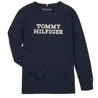 tekstylia Chłopiec T-shirty z długim rękawem Tommy Hilfiger TOMMY HILFIGER LOGO TEE L/S Marine